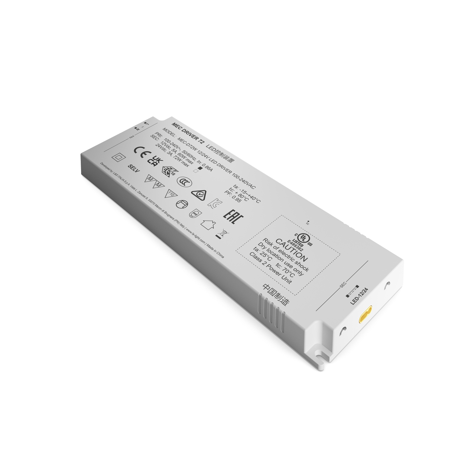 Mec Driver Led transfo 60/72w 12/24V zonder kabel